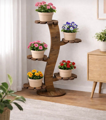 Tok-Co/5-hyllers moderne blomsterhylle – stilren og dekorativ