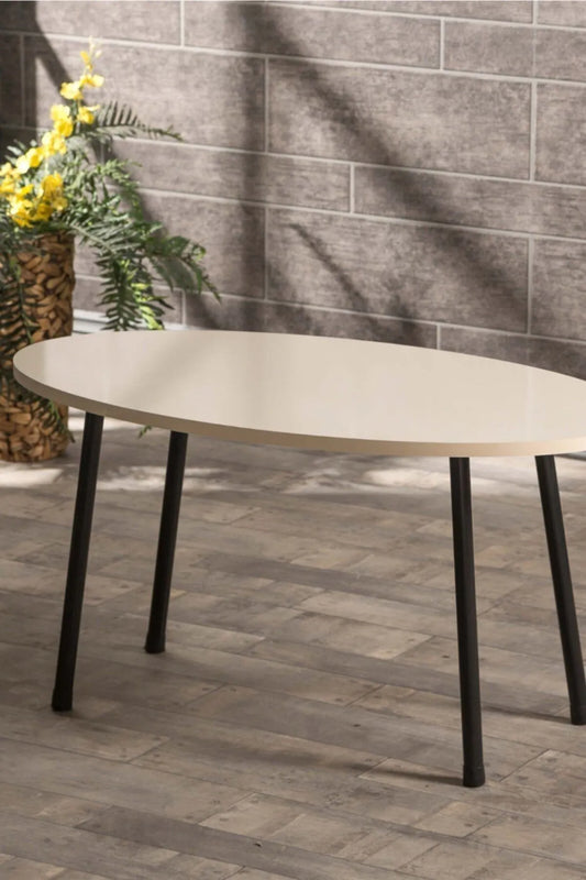 GOLDFALEZ Oval Sofabord med Metallben | Moderne &amp; Klassisk Stil | Holdbar &amp; Praktisk