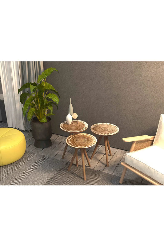 HO27 Holofernes Dekorativt Zigon Bordsett – Elegant Møbelkunst med Gratis Veggdekor