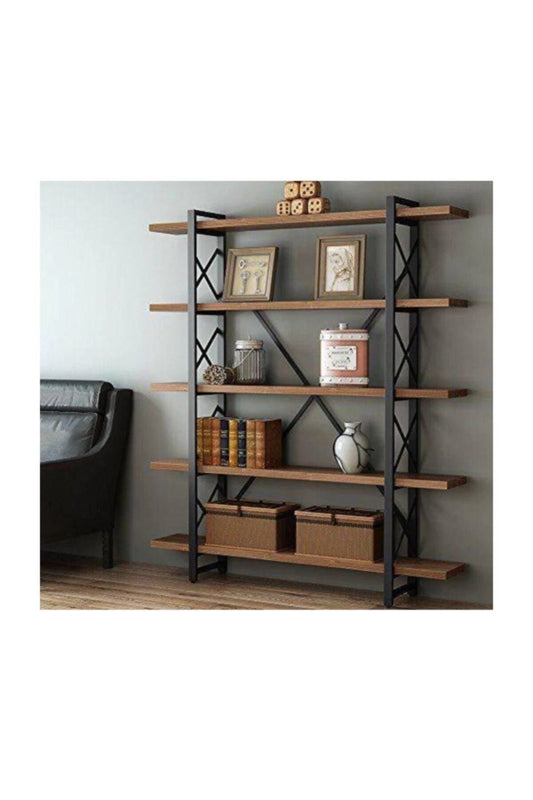 MARVEL Bokhylle med 5 Hyller – Metall og Tre – 100 cm Bredde
