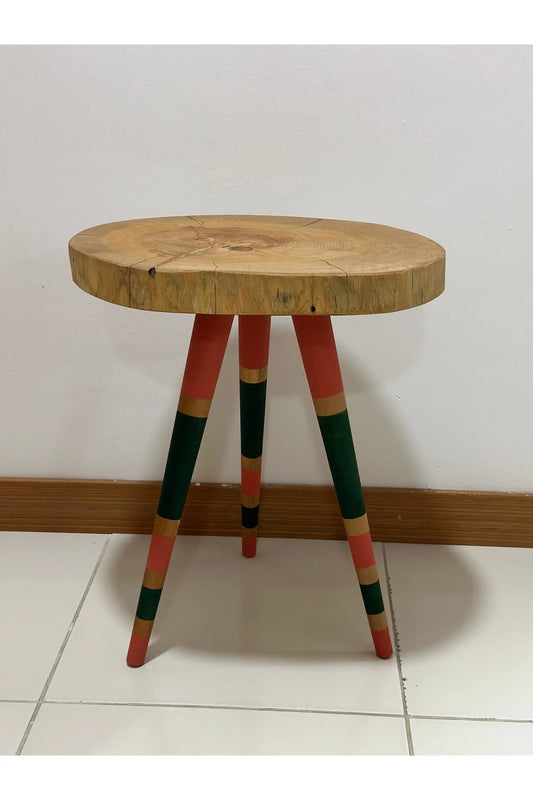 Kütük Shop Naturlig Kubbebord | Skandinavisk Stil | 50x45 cm
