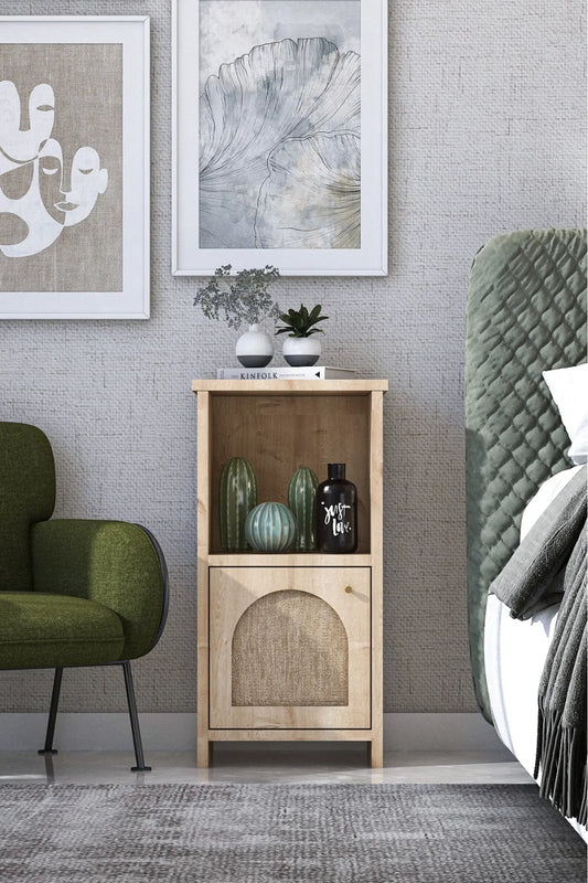 Generelle merker-Skandinavisk Kommode / Sidebord med 2 Skuffer – 65 cm høyde, MDF, Brun