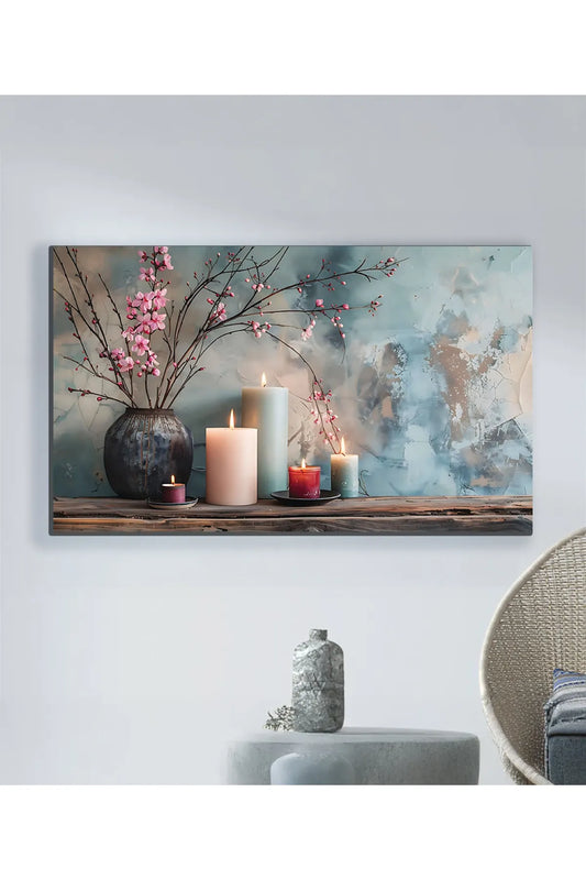 TRADE AYS – Fredlys&nbsp; Dekorativ Lerretsveggbilde – Moderne Lys- og Blomsterkunst