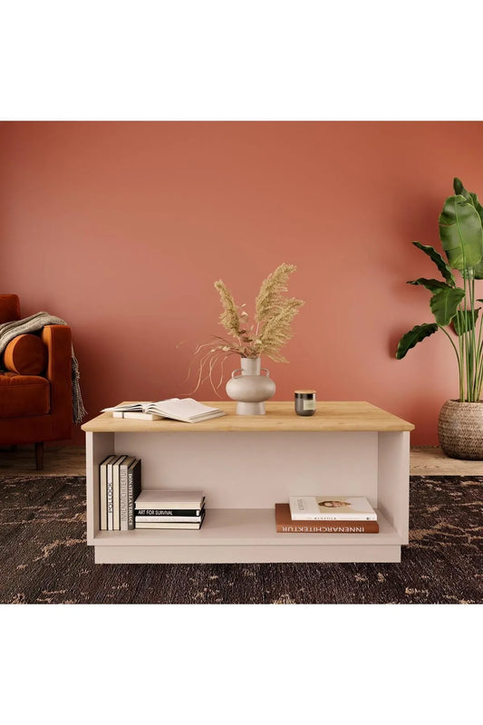 Bimossa O0020 Mono Rektangulært Stuebord | 90 cm | Beige | Skandinavisk Stil
