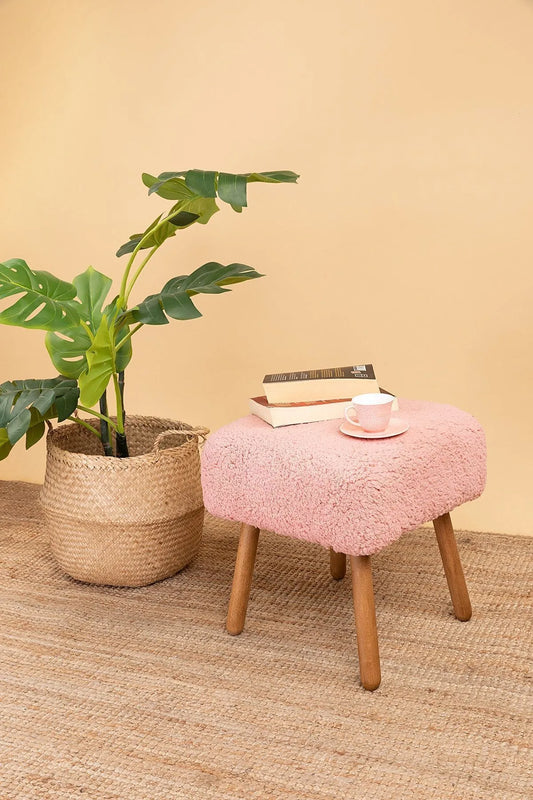 POFİTTO Tedy Puf - Dekorativ Skandinavisk Puff i Rosa
