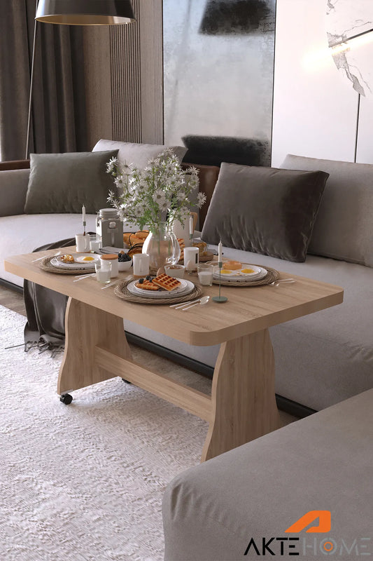 Aktehome Rullende Stuebord i Sonoma | 100x60 cm | Moderne og Praktisk Design