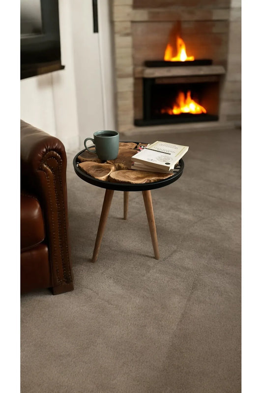 Home Olivia Oliventre Sidebord – Retro-Inspirert Dekorativ Møbel i Matte Svart-40*50 cm