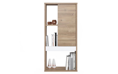 RUUM STORE BY DOĞTAŞ Zein Bokhylle med Dører – Eik &amp; Opak Hvit (RT4-271)