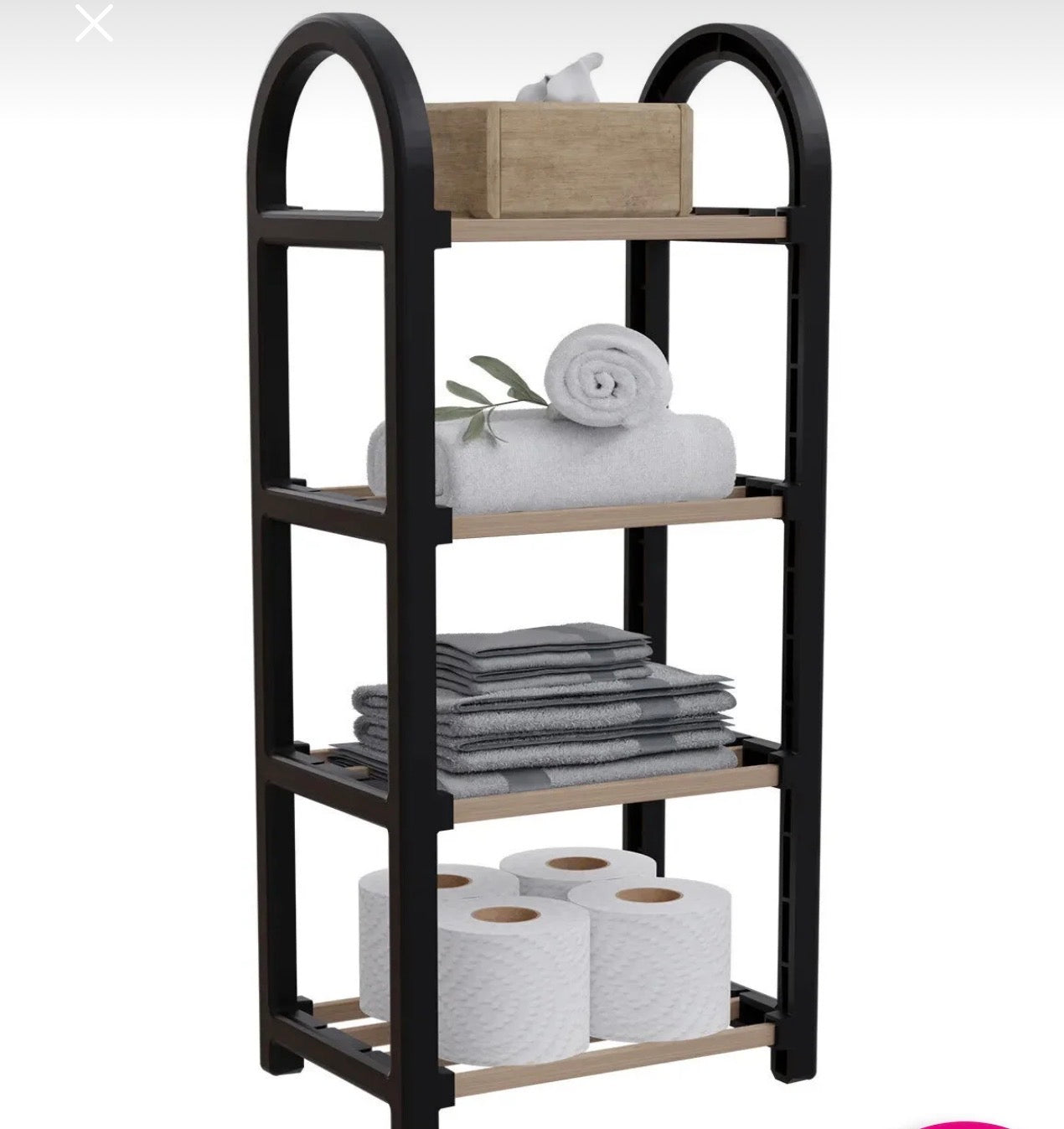Stickwood-Moderne Baderomshylle med 4 etasjer – Svart HDF