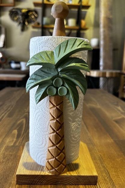 Kütük Shop 14-Håndlaget Treserviettholder / Papirrullholder – Palmetre Luksusserie