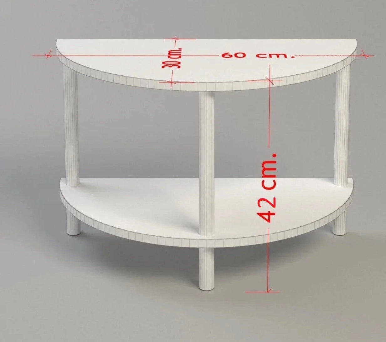 PEKA Rundt Sofabord i Kahvernt med To Hyller – Skandinavisk og Moderne Design, 60x60 cm Hvite