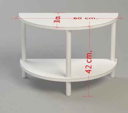 PEKA Rundt Sofabord i Kahvernt med To Hyller – Skandinavisk og Moderne Design, 60x60 cm Hvite