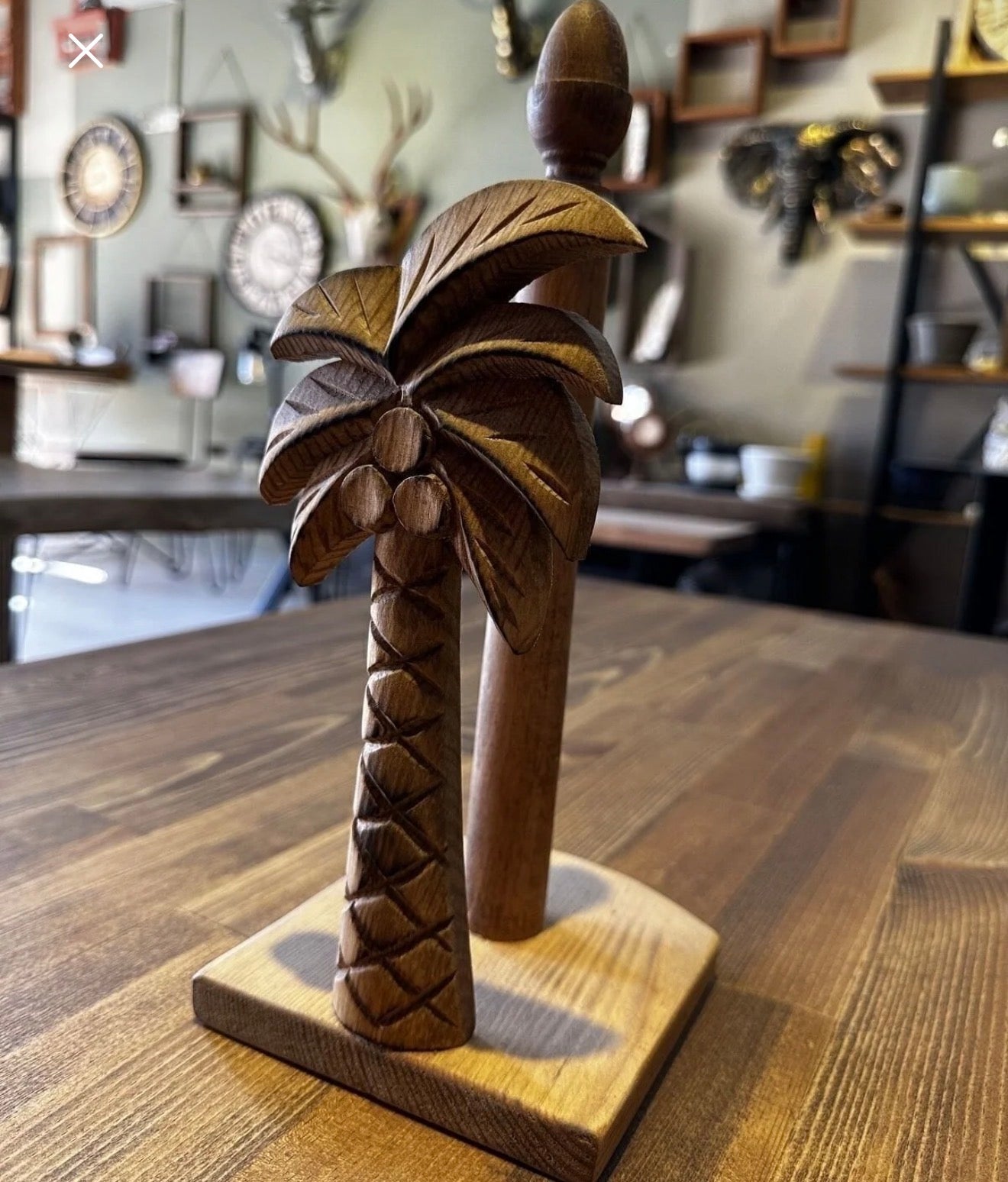 Kütük Shop 17-Håndlaget Treserviettholder / Papirrullholder – Furu &amp; Ask Dekor