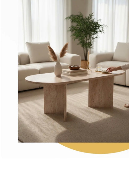 Sarenzo-sofabord med marmorprint – elegant og moderne