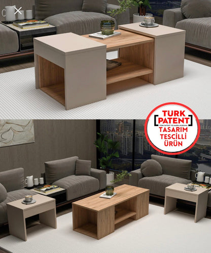 Arnetti Sartos-3-delt sofabord sett – stilrent, praktisk og unikt design