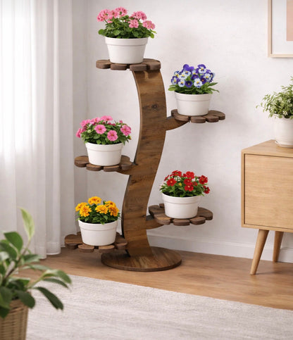 Tok-Co/5-hyllers moderne blomsterhylle – stilren og dekorativ