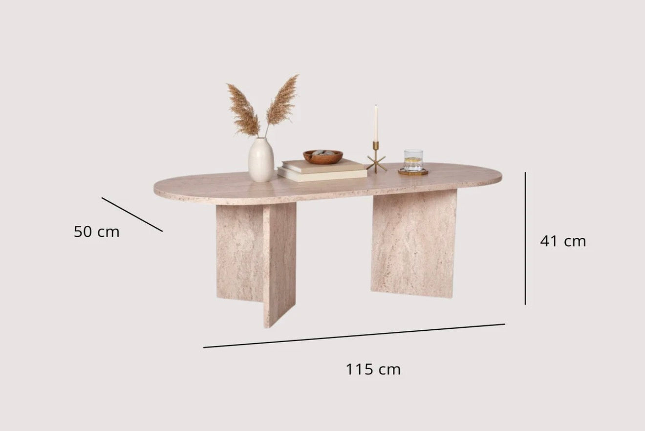 Sarenzo-sofabord med marmorprint – elegant og moderne