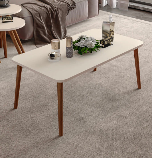 GOLDFALEZ-4 Sofabord – Treben (Torna) i Krem / Naturtre | Moderne &amp; Klassisk Design 90x50 cm