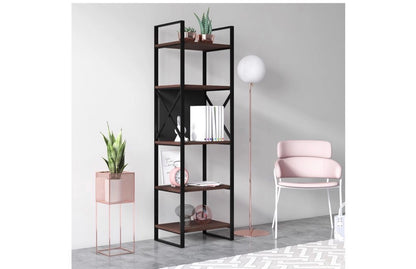 RUUM STORE BY DOĞTAŞ Meta Smal Bokhylle 160 cm – Metall &amp; Valnøtt (RT4-206)