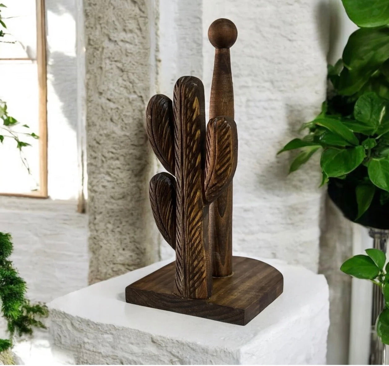Kütük Shop 5 Tre Kaktus Serviettholder – Dekorativ og Praktisk (30x15 cm)