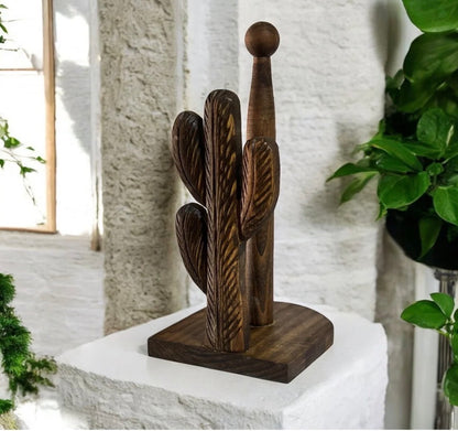 Kütük Shop 5 Tre Kaktus Serviettholder – Dekorativ og Praktisk (30x15 cm)