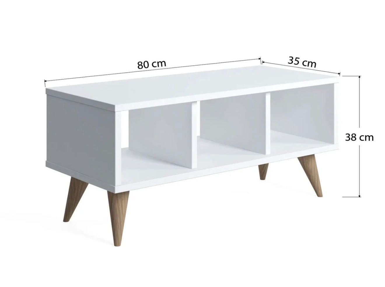 Ruum Store by Doğtaş Nona – Minimalistisk Sofabord med Tre Rom i Hvit (Opak)