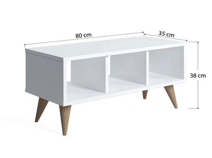 Ruum Store by Doğtaş Nona – Minimalistisk Sofabord med Tre Rom i Hvit (Opak)