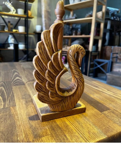 Kütük Shop 12-Håndlaget Treserviettholder / Papirrullholder – Svandekor