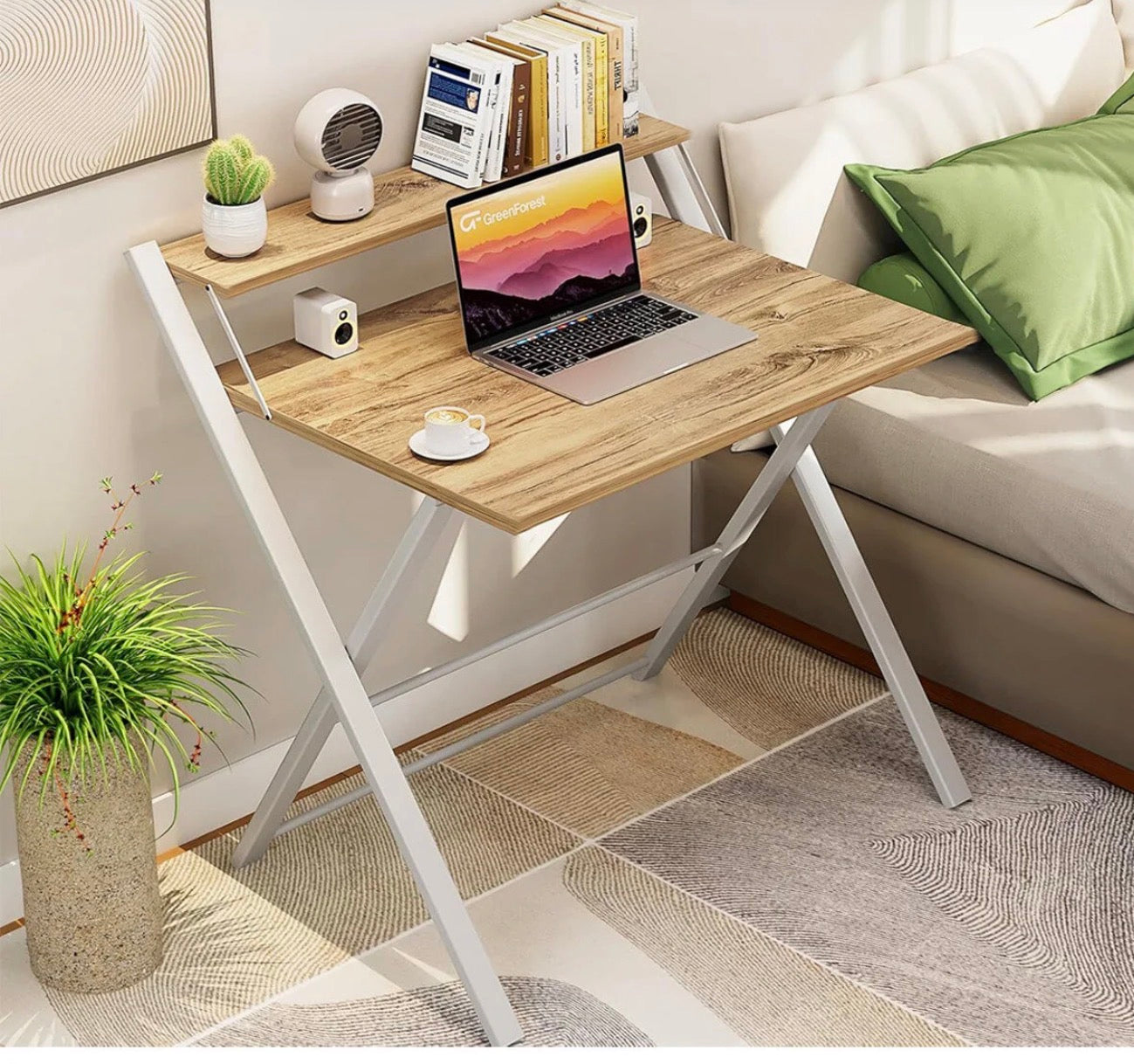Ayz-Sammenleggbart arbeids- og kontorbord med metallben”