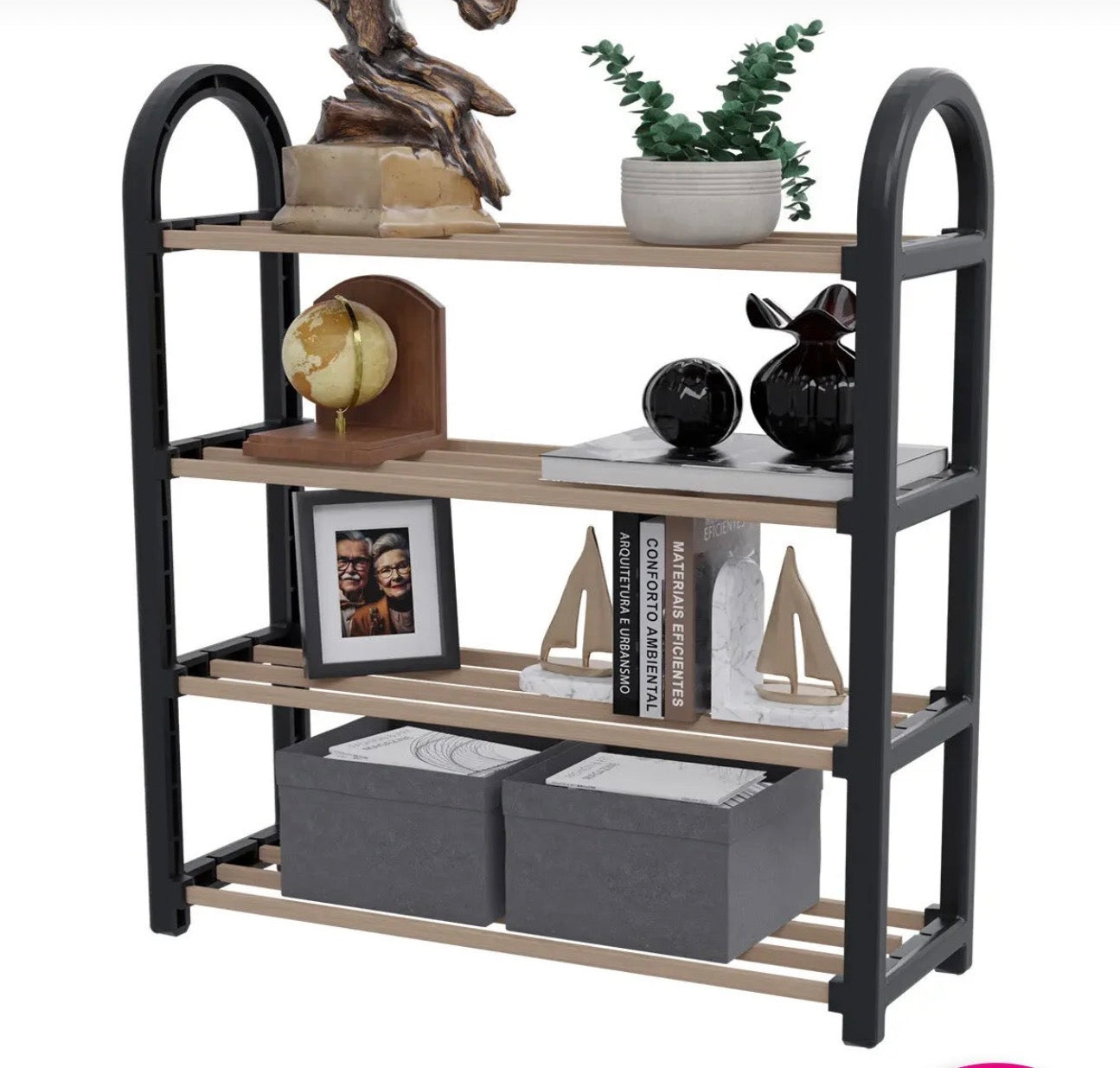 Stickwood-Stilig Kjøkkenmodul i Sort MDF – Rustikk Oppbevaring