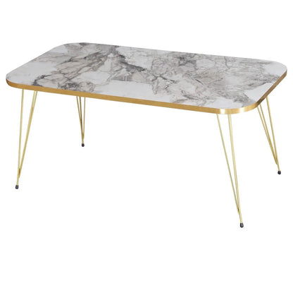 Goldfalez 2026 Sofabord – Gull &amp; Hvit/Efes Design | Moderne Stuebord 90x50 cm
