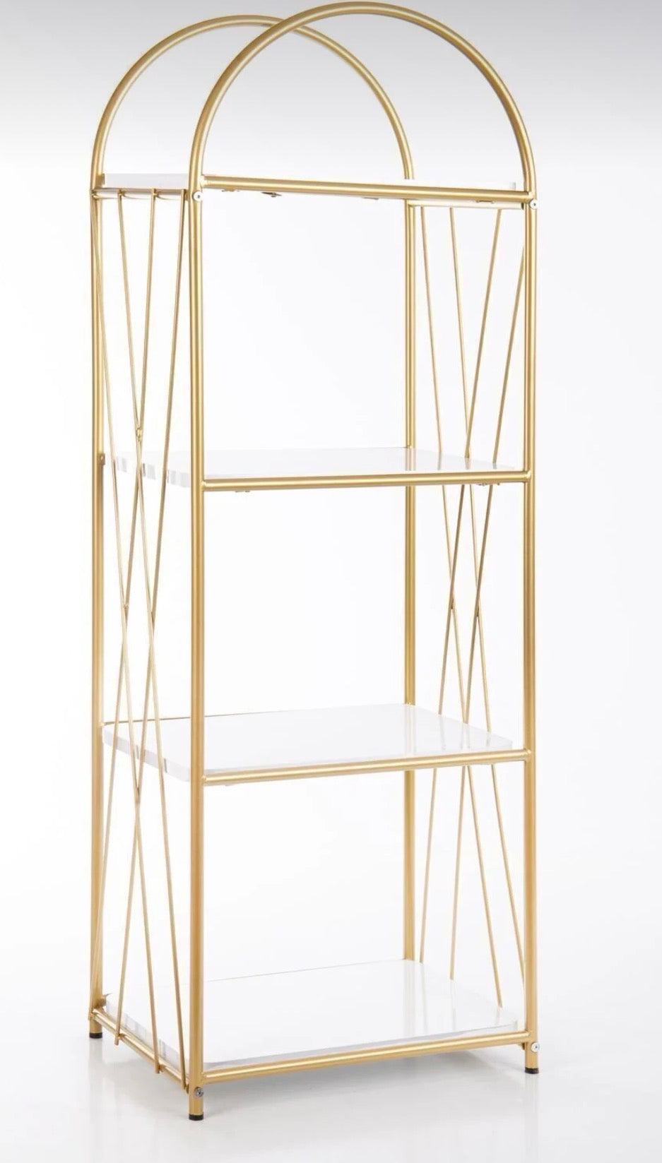Fec Reklam Demeter Dekorativ Hylle – Elegant Gullfarget Metallbokhylle (140x48 cm)