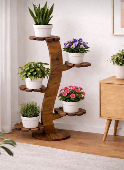 Tok-Co/5-hyllers moderne blomsterhylle – stilren og dekorativ