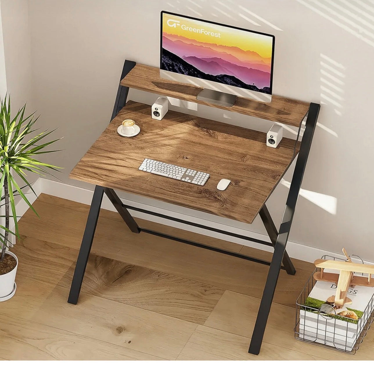 Ayz-Sammenleggbart arbeids- og kontorbord med metallben”