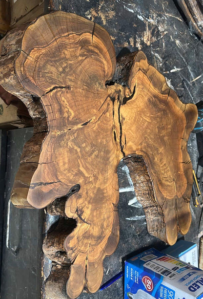 Kütük Shop-Naturlig Trestubbe Salongbord – Unikt Design i Massivt Tre