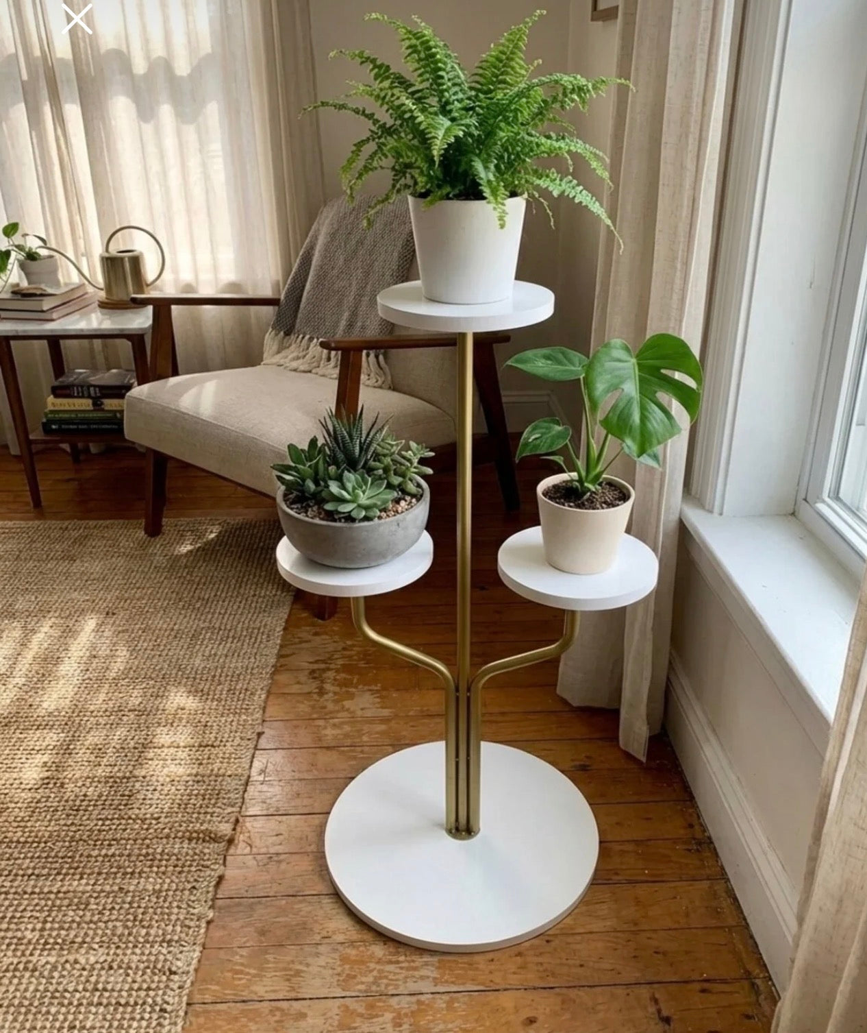Fec/Dekorativt Sidebord og Blomsterbord – Elegant Plantestativ for Stue