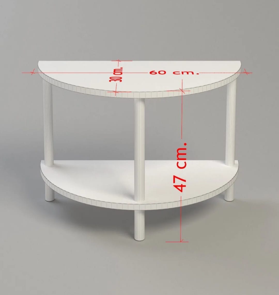 PEKA Rundt Sofabord i Kahvernt med To Hyller – Skandinavisk og Moderne Design, 60x60 cm