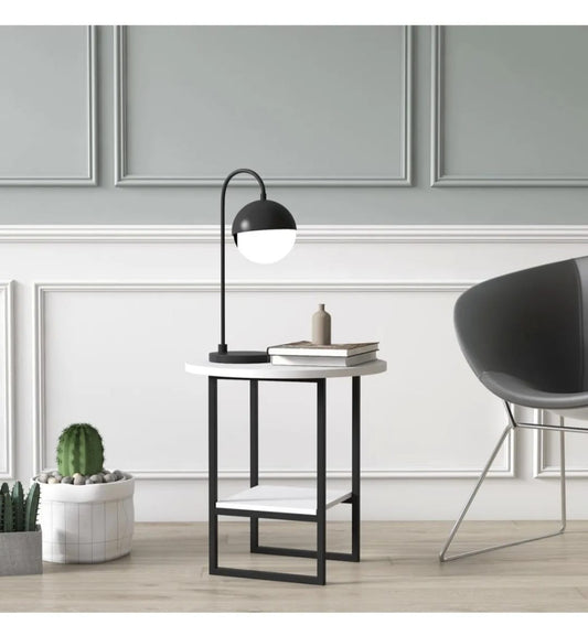 Ruum Store Milas Sidebord/Kommode med Metallben – Opak Hvit, Moderne og Stilrent Design