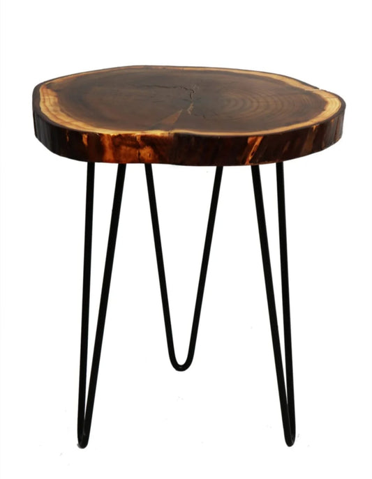 Aysem Wood Håndlaget Naturlig Kubbe Mellombord | 35–40 cm Ø x 50 cm