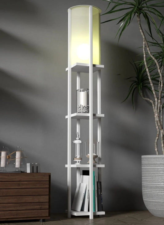 Genel Mark Retodesign Star Gulvlampe med Hyller – Hvit