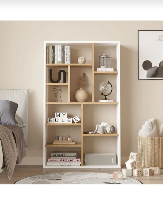 Yurudesign Traft Bokhylle 124 cm – Kurvmønster Hvit