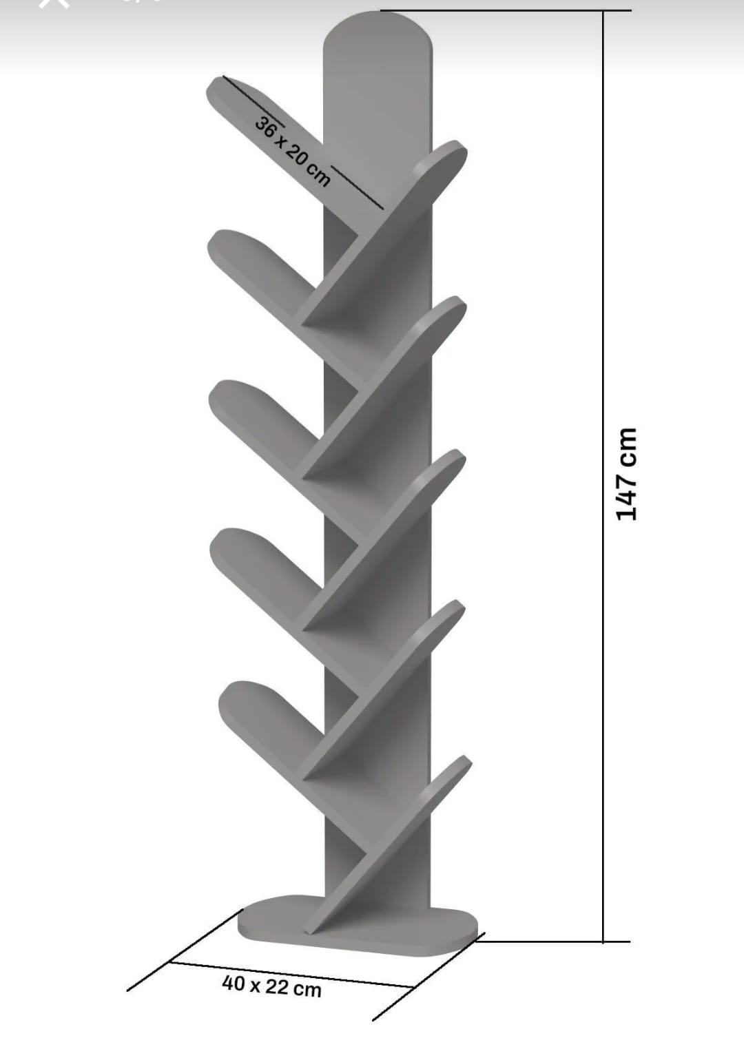 GOLDFALEZ 10-Roms Bokhylle – Dekorativ og Praktisk | Valnøtt (147 x 40 x 36 cm)